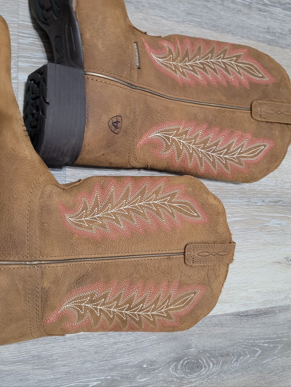 Ariat Women's Hybrid Rancher Womens Size 7.5 Western Boot Brown And Pink - Picture 4 of 11